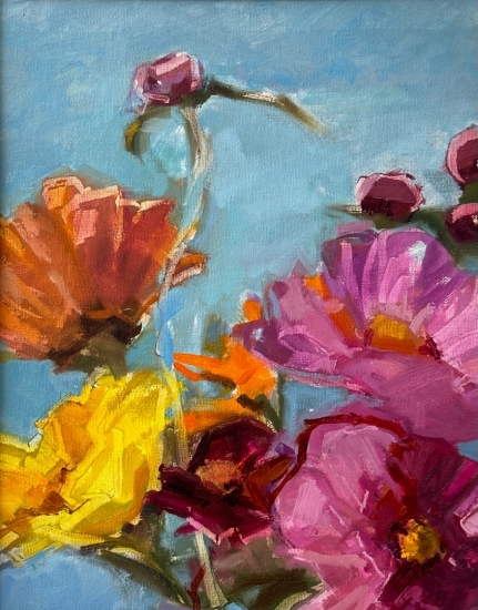 oil on canvas, paper, 10" x 8"
